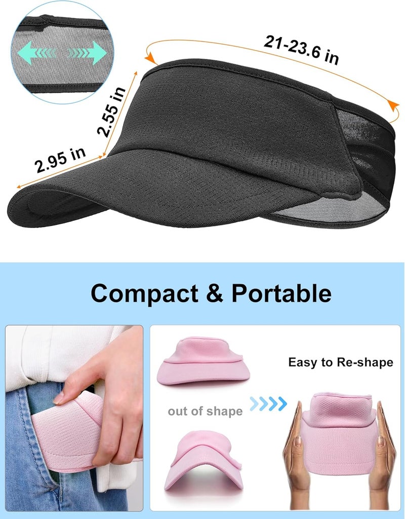 vidsel Sport Sun-Visor Hat Men Women Summer UV Protection, Lightweight Cooling Golf Running Tennis Sweat-Band Cap - Image 3
